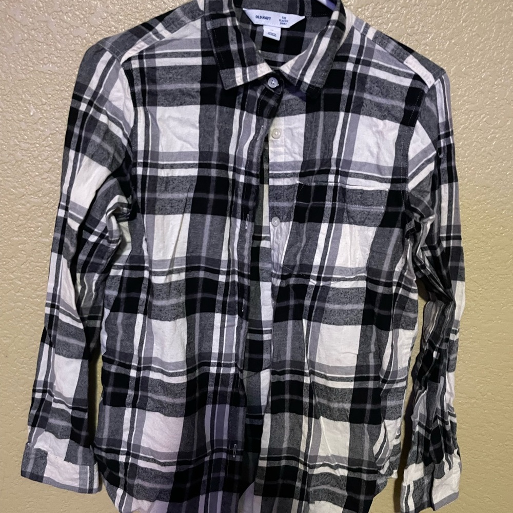 Old Navy Black and White Button Down Shirt